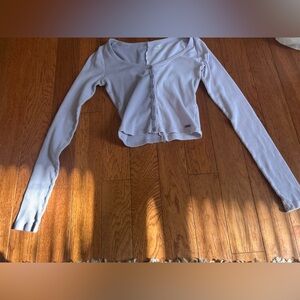 Light Blue Button-Up Cardigan